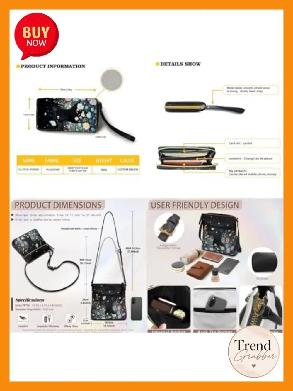 2pc Crossbody Bag Set with Wallet Adjustable Strap Lightweight Leather Travel